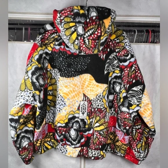 Free People Movement Wild and Free Printed Fleece Pullover Wildflower Retro Sz L - Picture 6 of 7